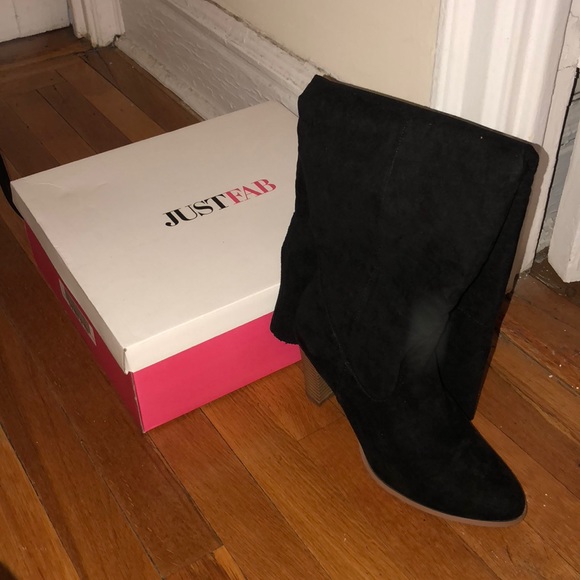 justfab black and white boots